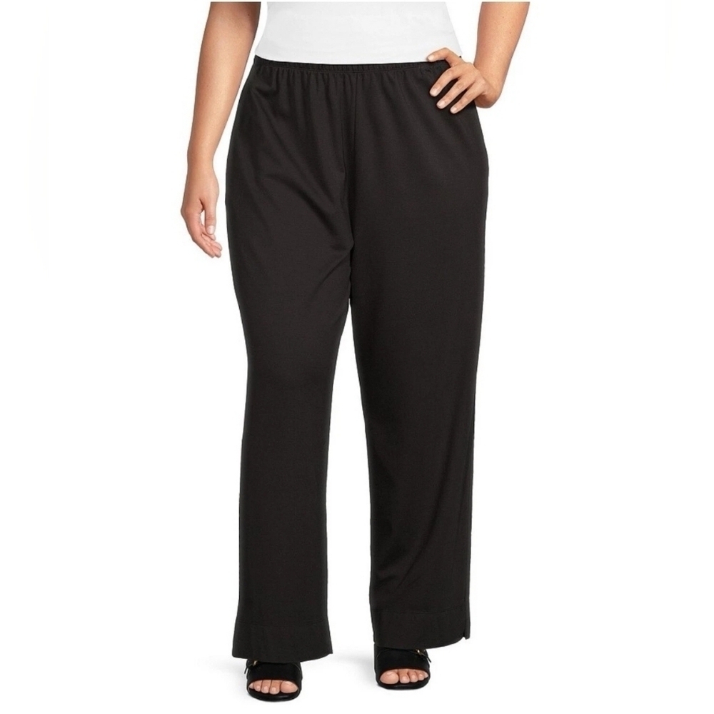 Bryn Walker Oversized Wide leg Pull-on Pants Black Elastic Waistband S